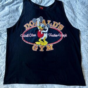 Vintage Donald's Gym Black Tank Top sz L